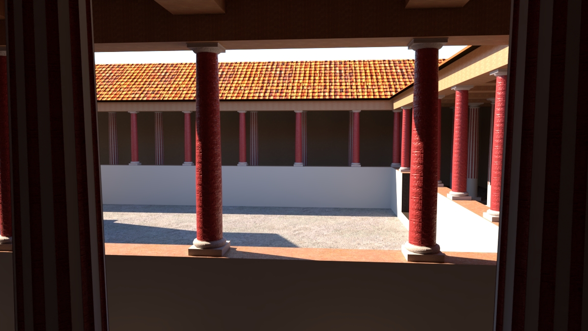 Ricostruzione digitale del Tempio dell'area archeologica di Potentia
